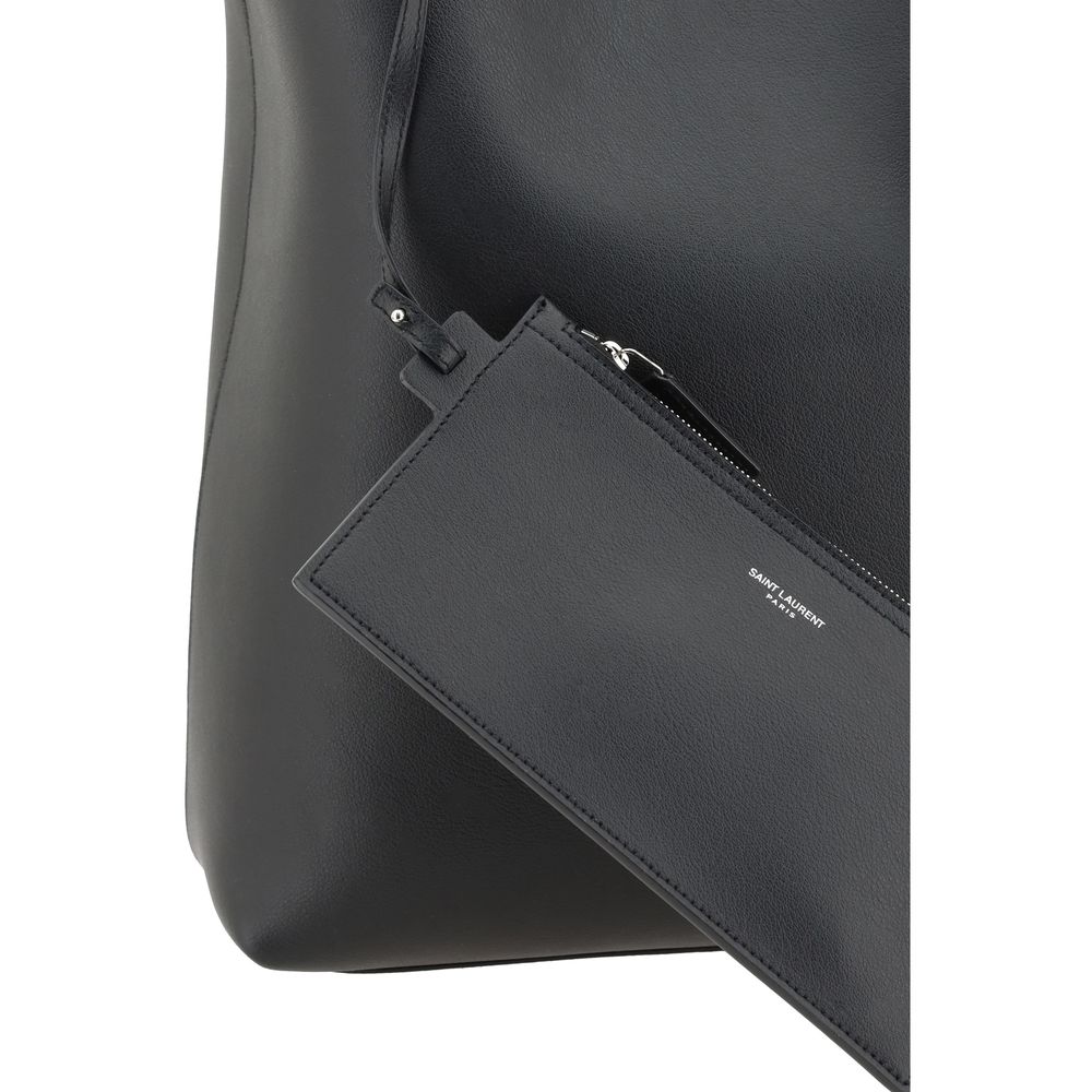 Saint Laurent Black Leather Shopper Tote Bag