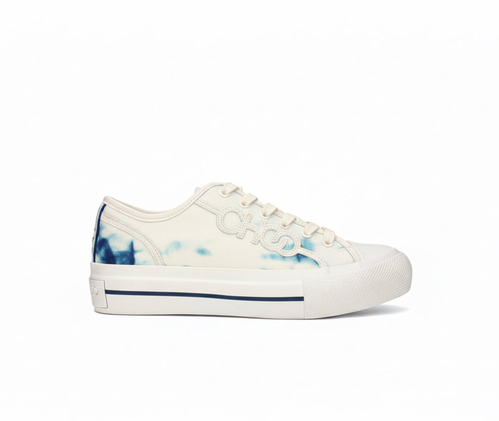 Jimmy Choo Fenix Blue & White Low Top Sneakers