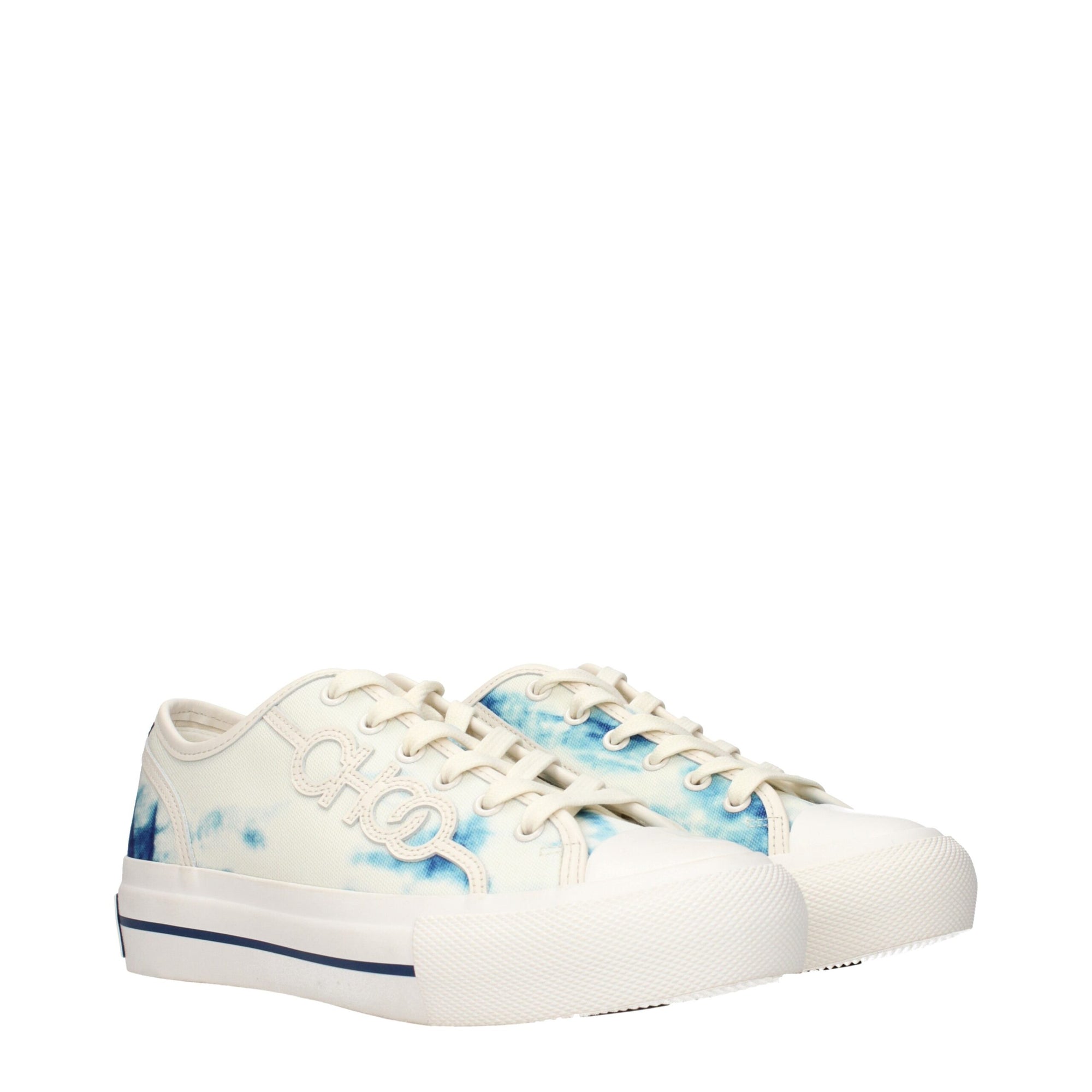 Jimmy Choo Fenix Blue & White Low Top Sneakers