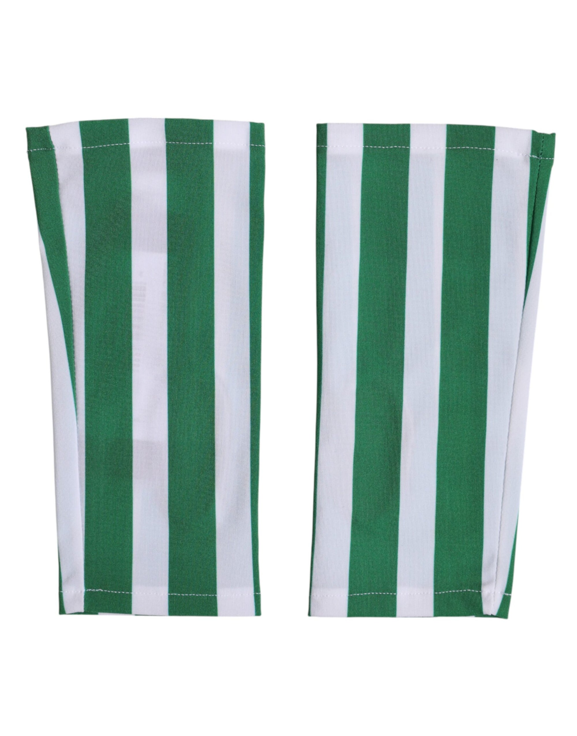 Dolce & Gabbana Striped Wrist Length Gloves - Green & White