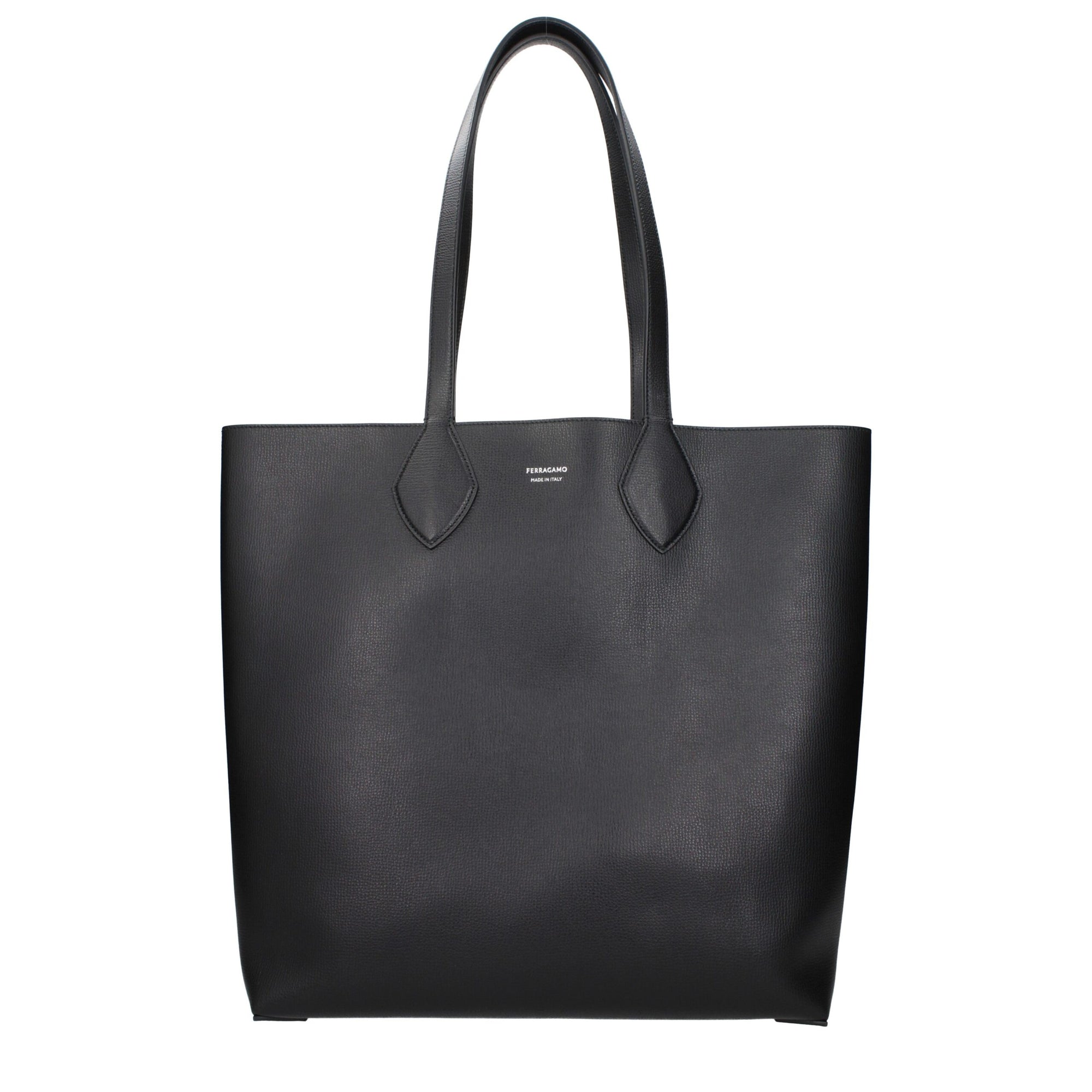 Salvatore Ferragamo Black Leather Tote & Shoulder Bag