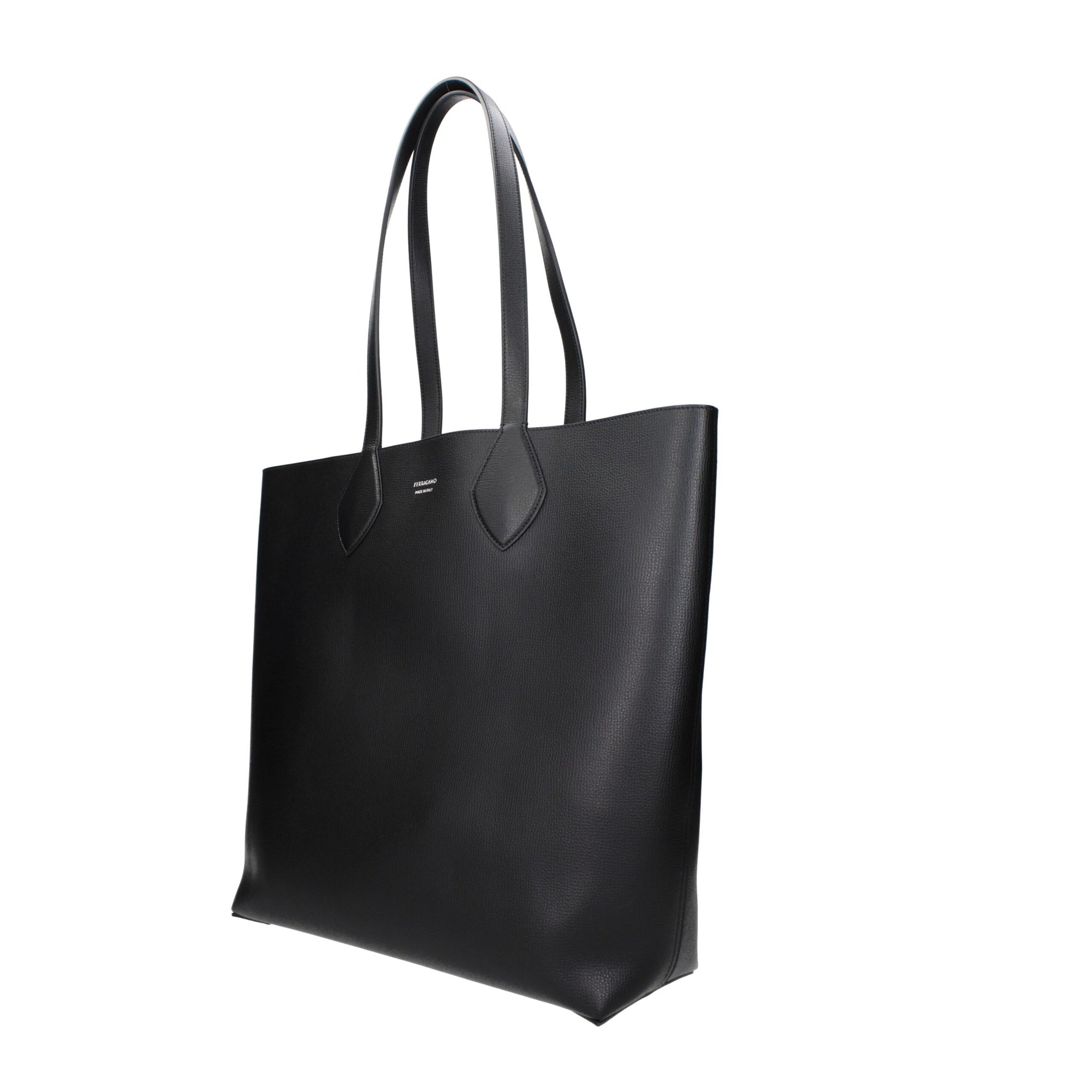Salvatore Ferragamo Black Leather Tote & Shoulder Bag