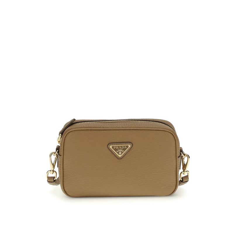 Prada Warm Beige Leather Shoulder Bag