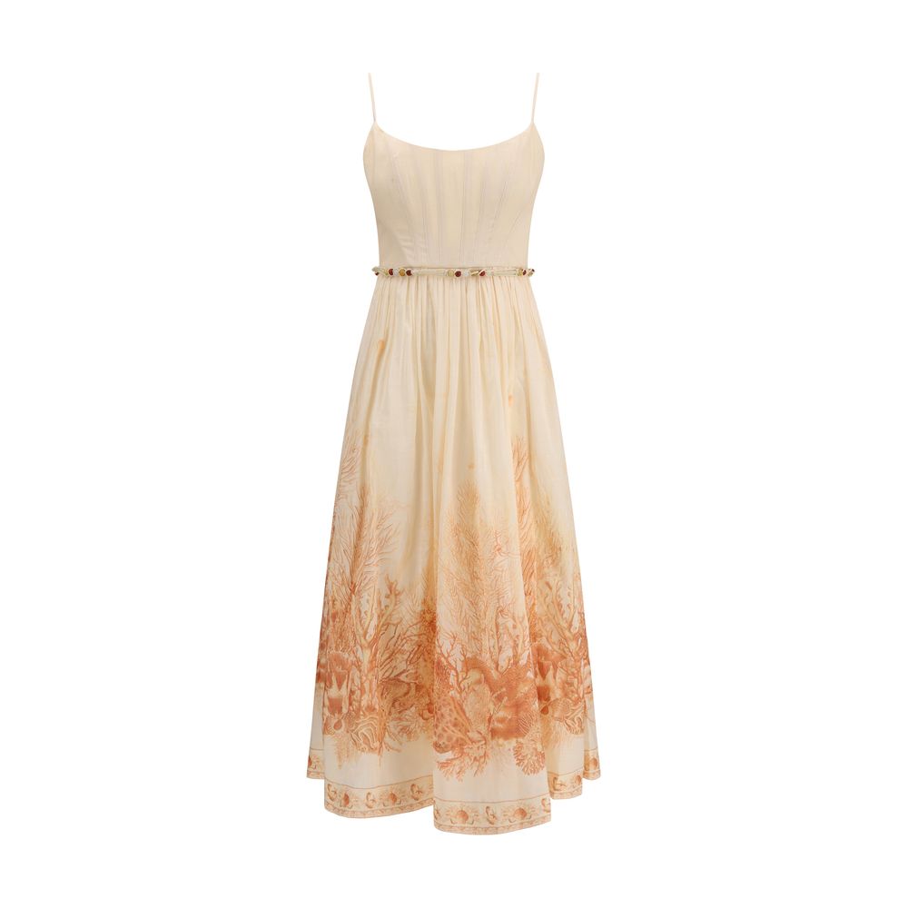 Zimmermann Floral Wanderlust Corset Midi Dress