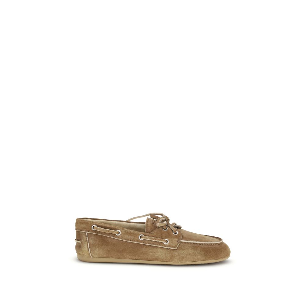 Miu Miu Suede Leather Boat Shoes