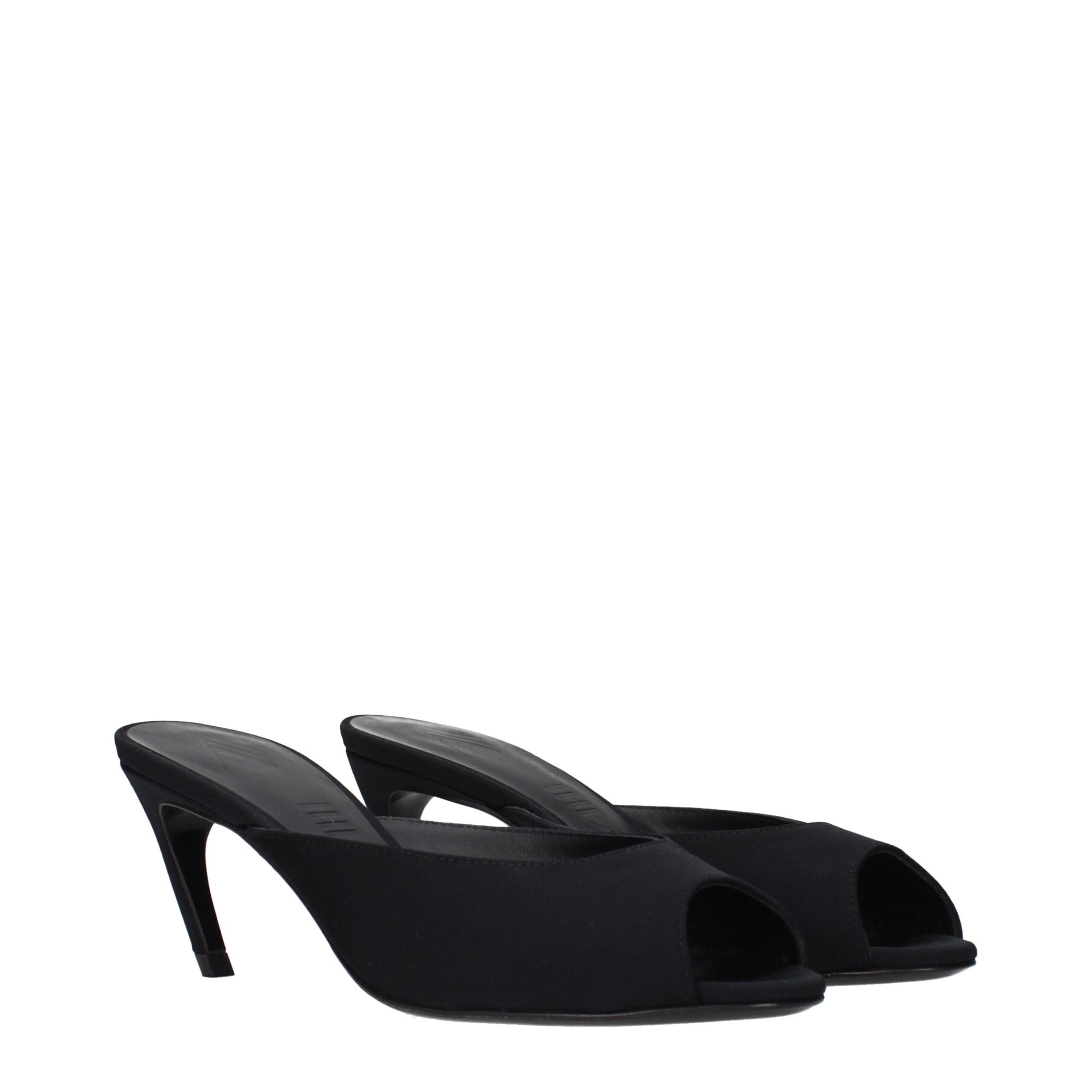 The Attico Ada Peep Toe Heeled Mule Sandals - Black