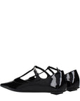 The Attico Juno Patent Leather T-Bar Ballet Flats - Black