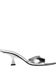 The Attico Bes Leather Heeled Mule Sandals - Silver