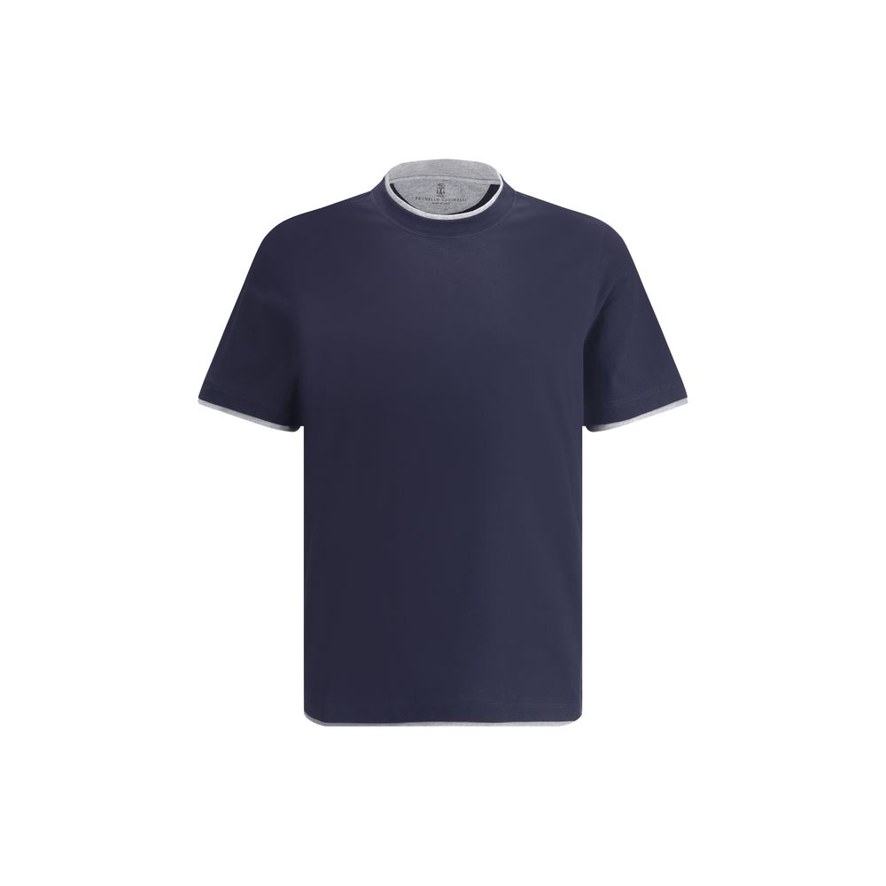 Brunello Cucinelli Deep Blue Cotton T-Shirt