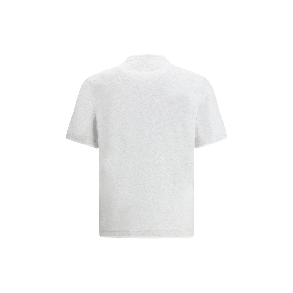 Brunello Cucinelli Light Marle Gray/Grey Cotton T-Shirt