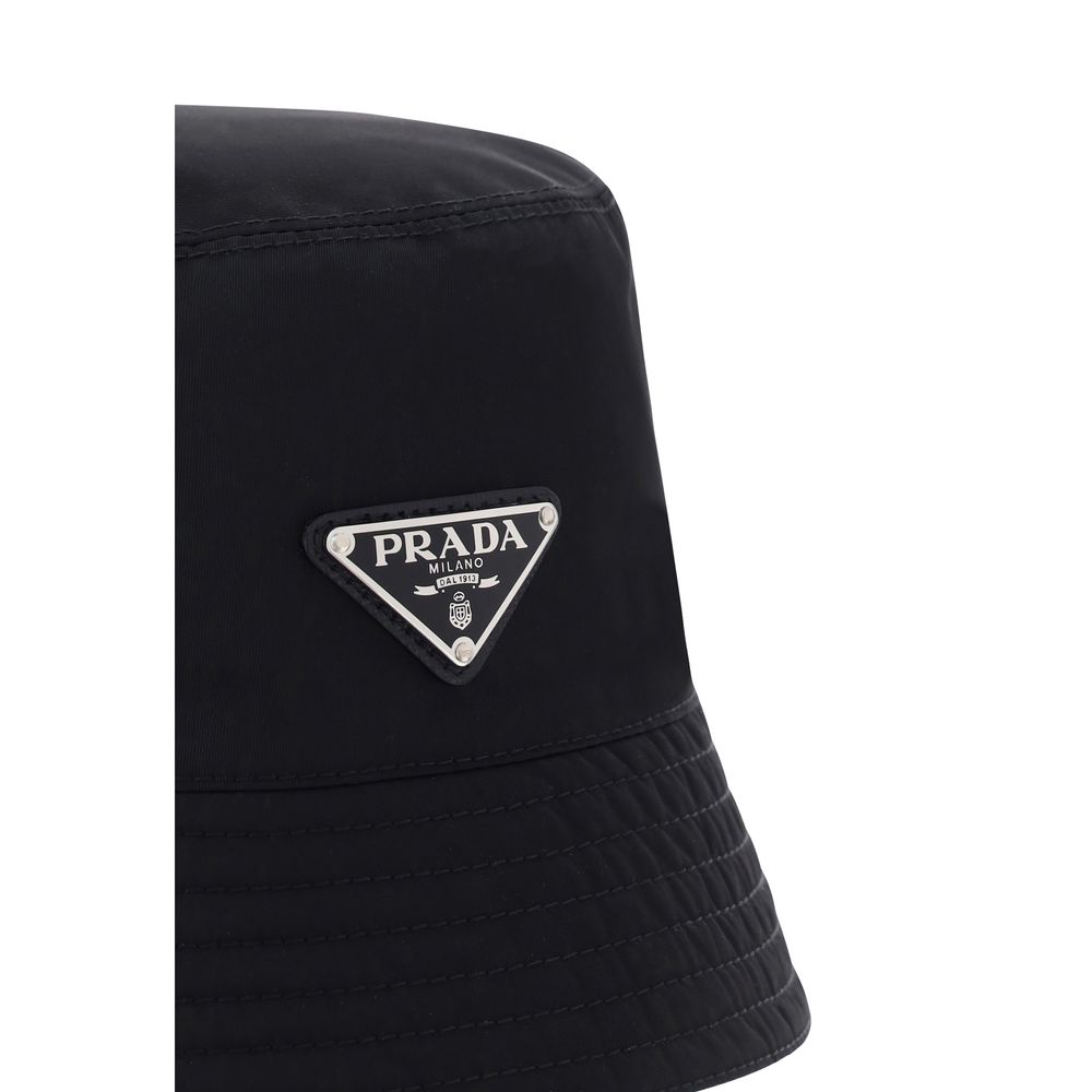 Prada Logo Bucket Hat - Black