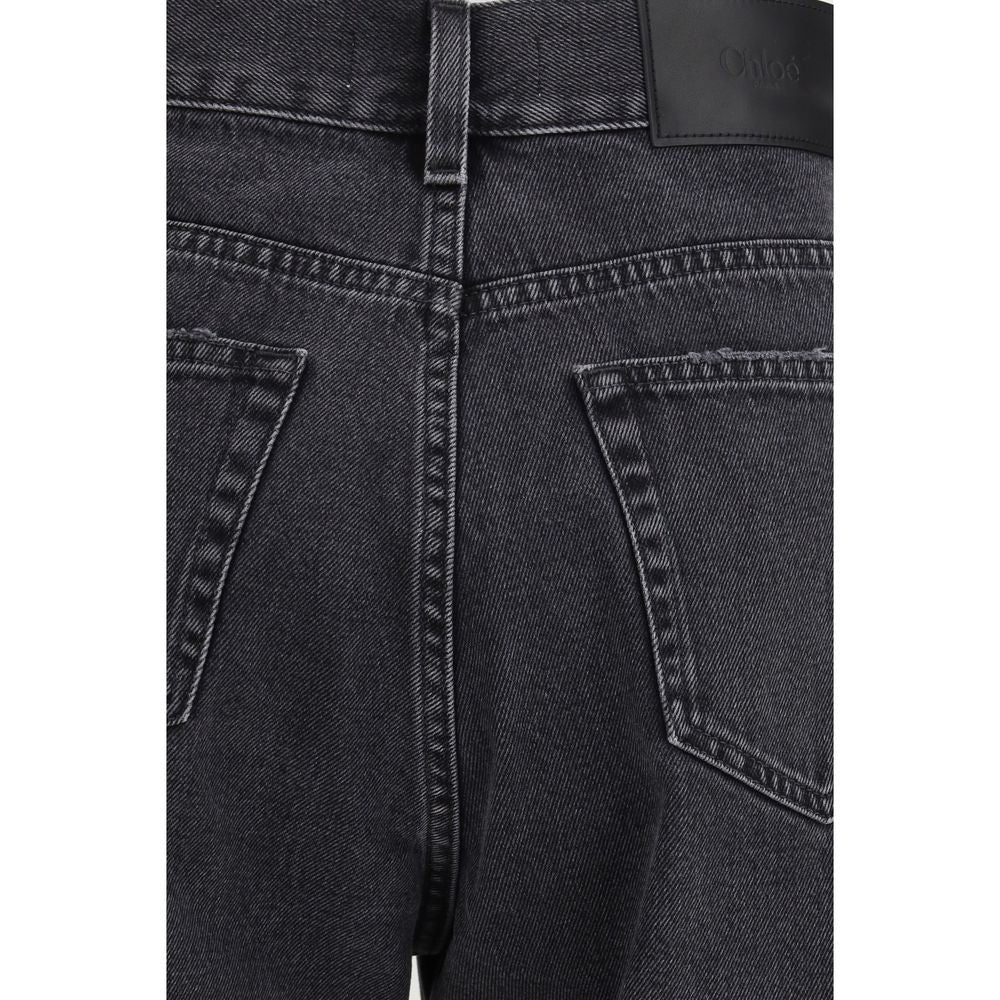 Chloé High Rise Raw Hem Jeans