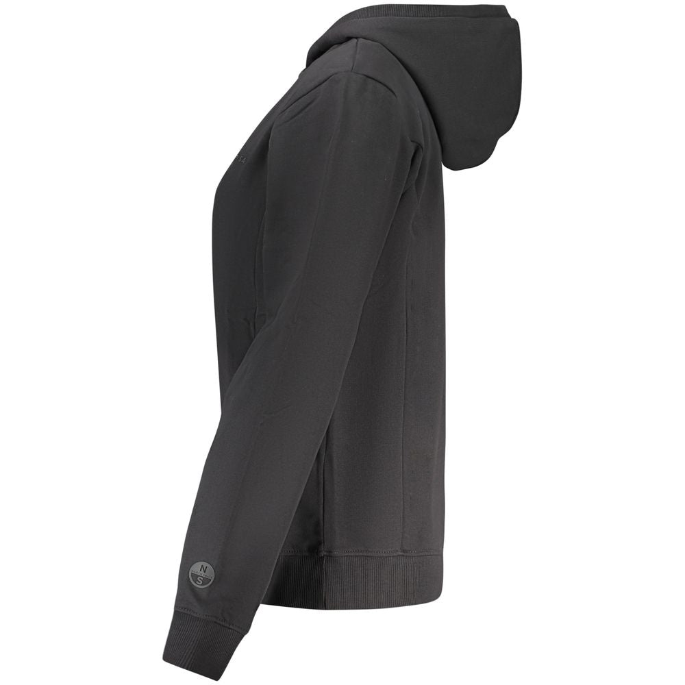North Sails Logo Cotton Hooded Jacket - Black