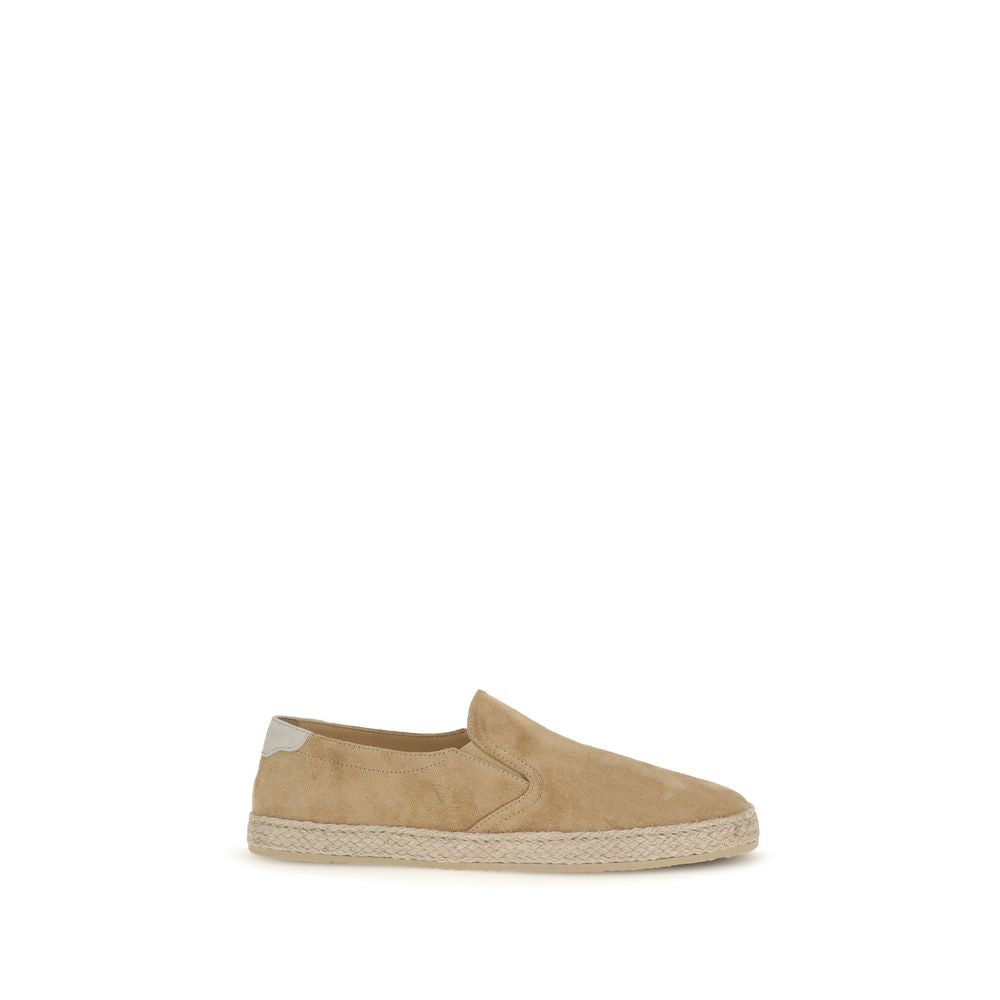 Brunello Cucinelli Beige Suede Leather Espadrilles