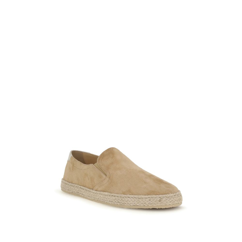 Brunello Cucinelli Beige Suede Leather Espadrilles