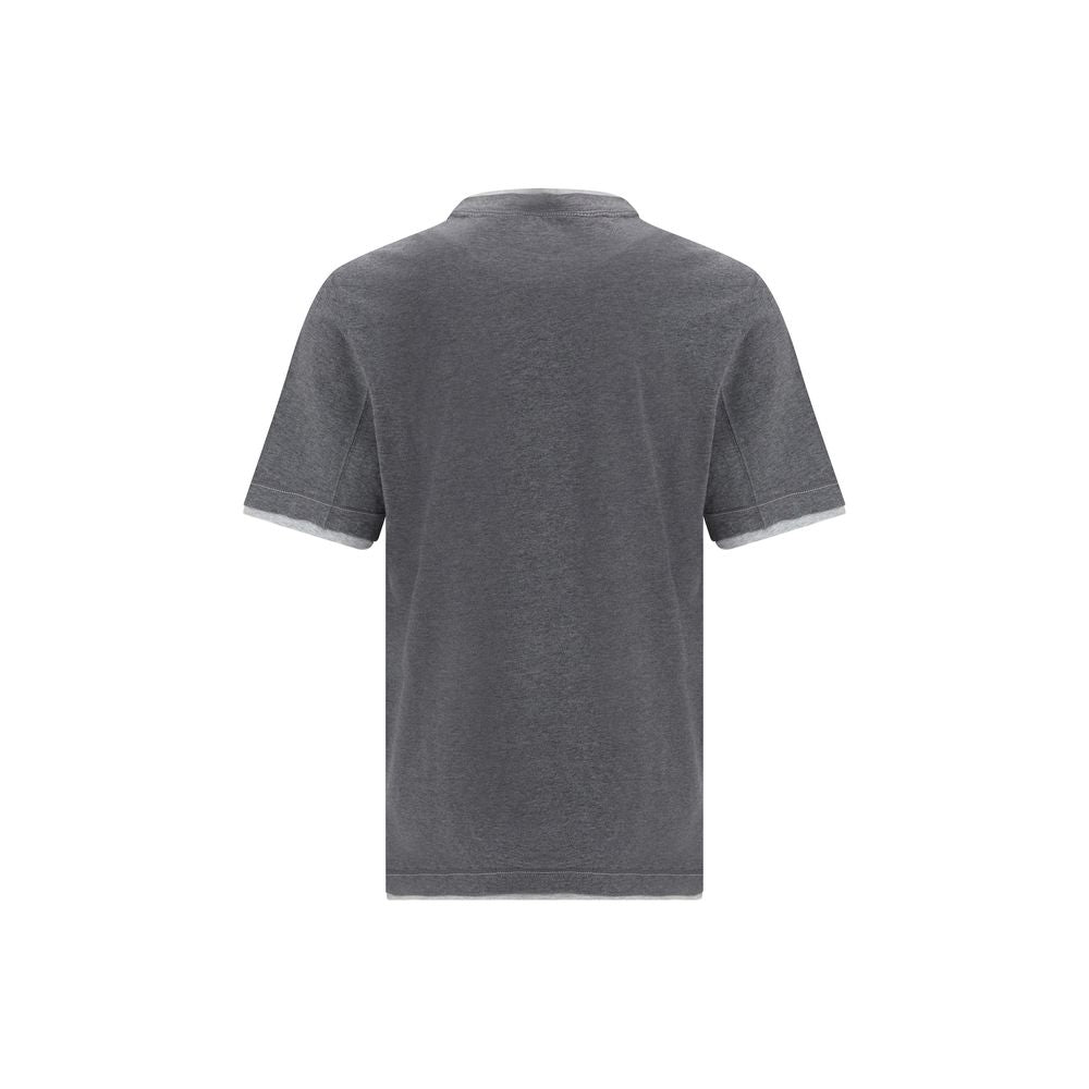 Brunello Cucinelli Gray/Grey Cotton T-Shirt