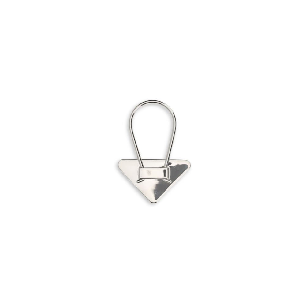 Prada Metal Triangle Logo Key Ring - Black