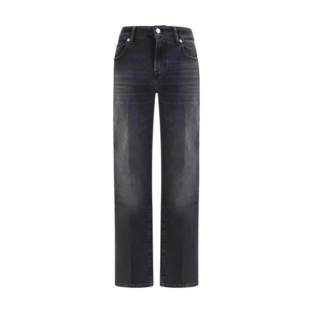 7FOR Slim Straight-Leg Jeans - Black