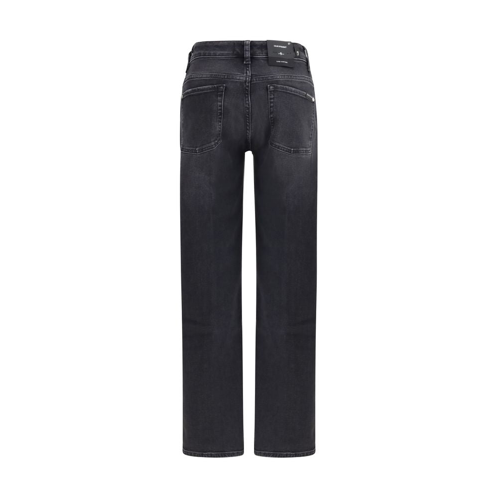 7FOR Slim Straight-Leg Jeans - Black