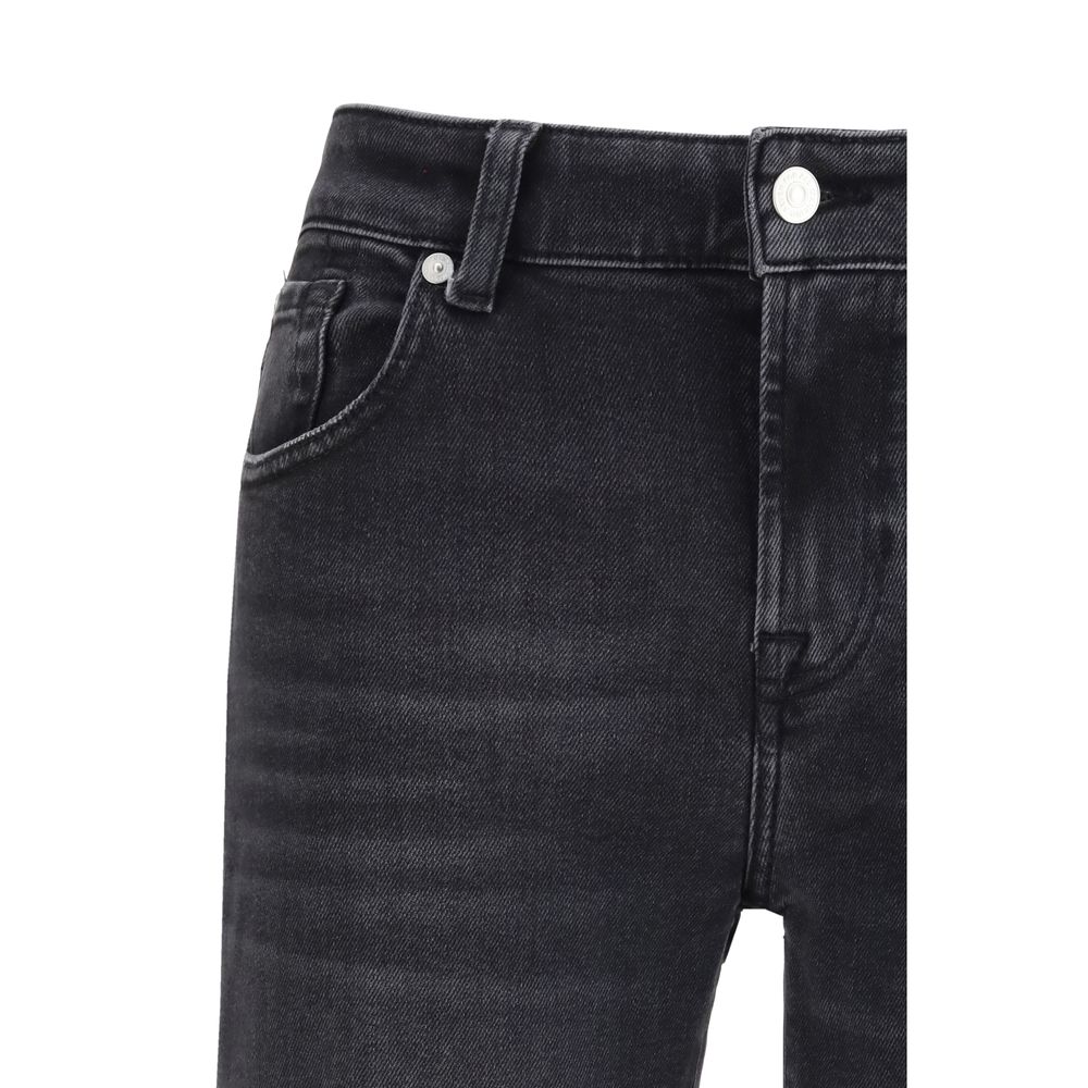 7FOR Slim Straight-Leg Jeans - Black