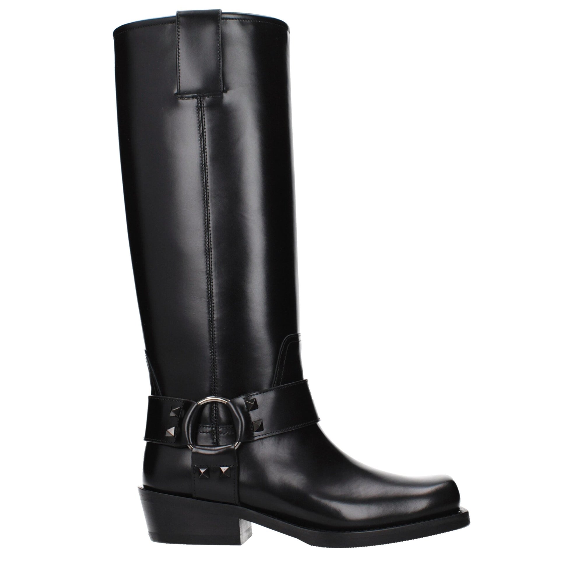 Valentino Garavani Leather Knee-High Boots - Black