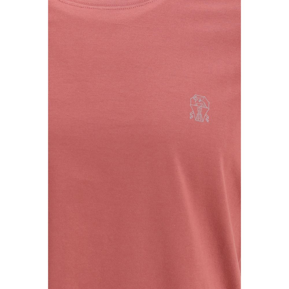 Brunello Cucinelli Vintage Red Cotton T-Shirt