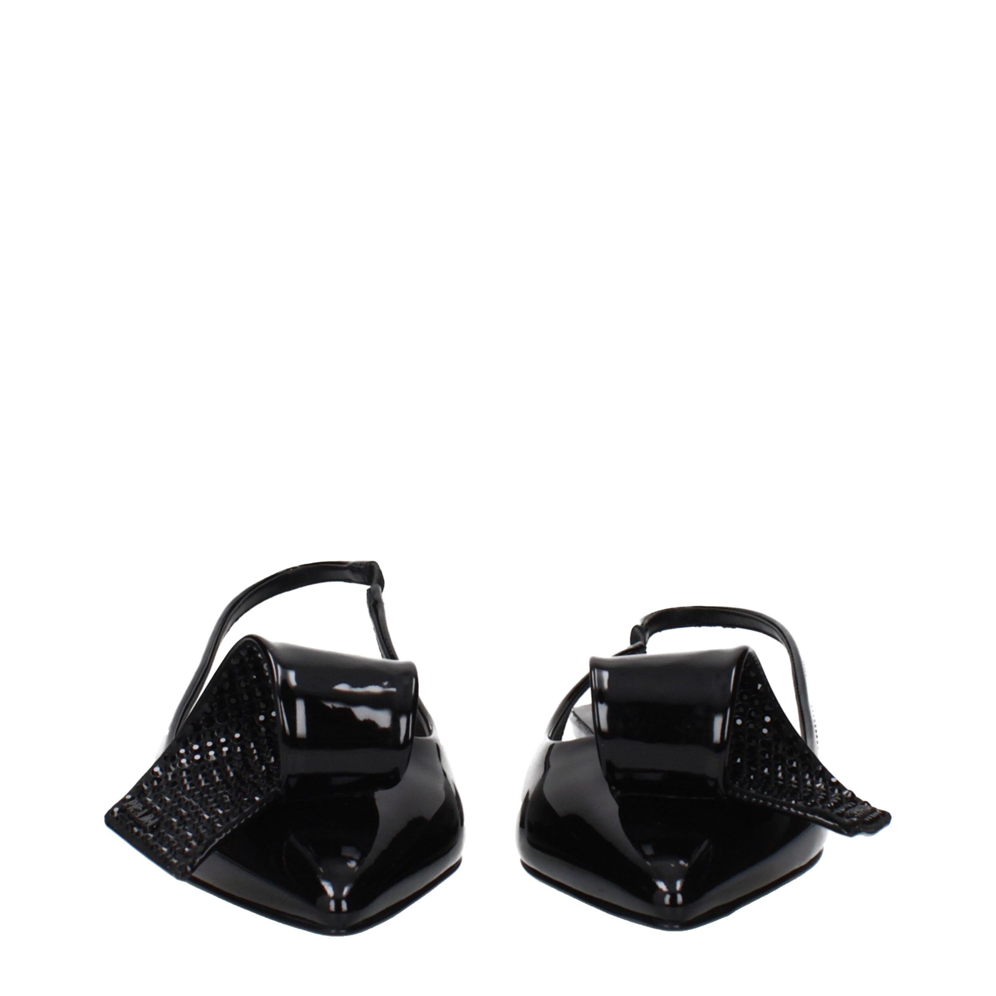 Prada Embellished Knot Black Leather Pumps