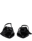 Prada Embellished Knot Black Leather Pumps