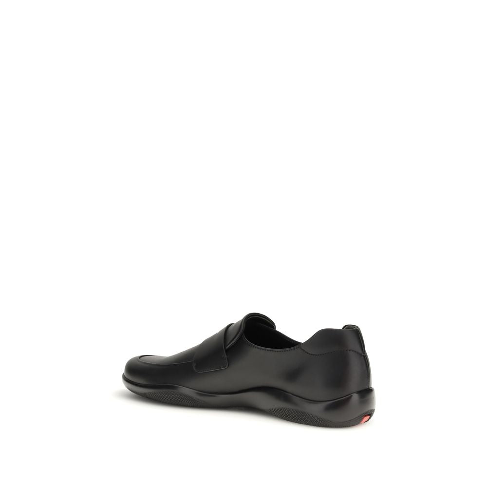 Prada Toblach Leather Loafers - Black