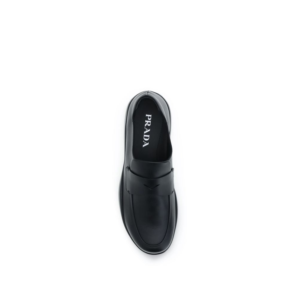 Prada Toblach Leather Loafers - Black