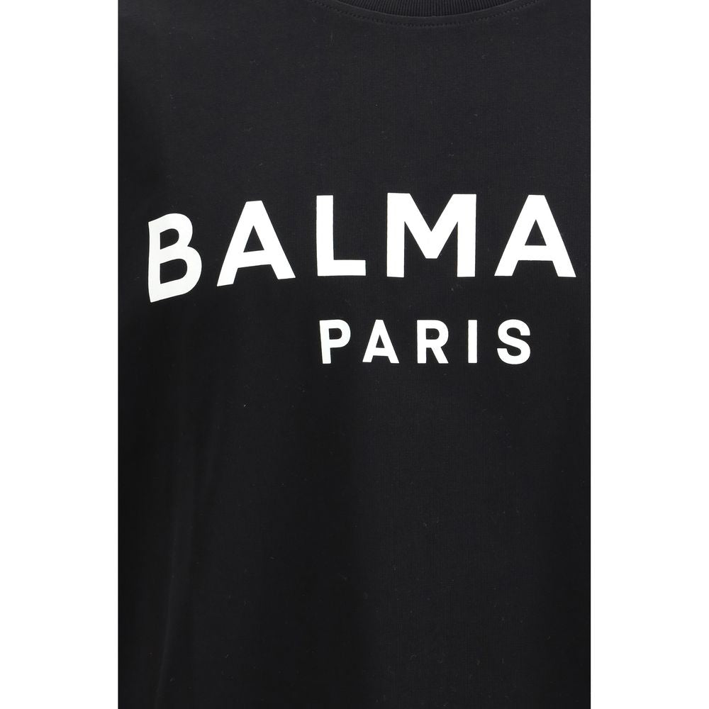 Balmain Logo Black Cotton T-Shirt