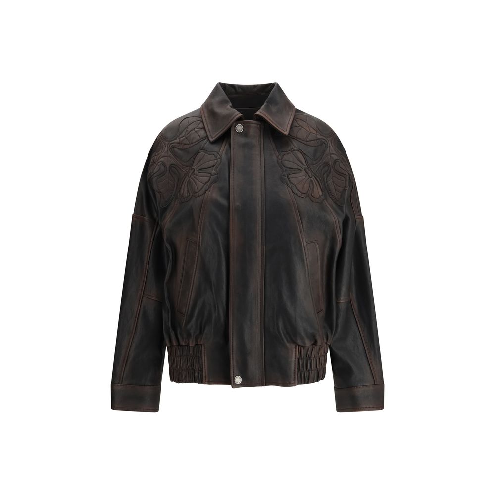 Golden Goose Brown Leather Bomber Jacket