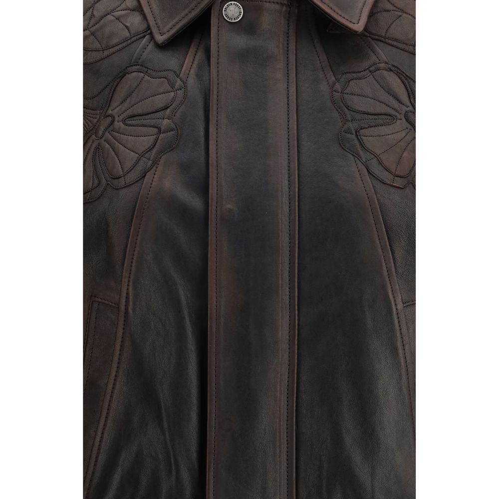 Golden Goose Brown Leather Bomber Jacket