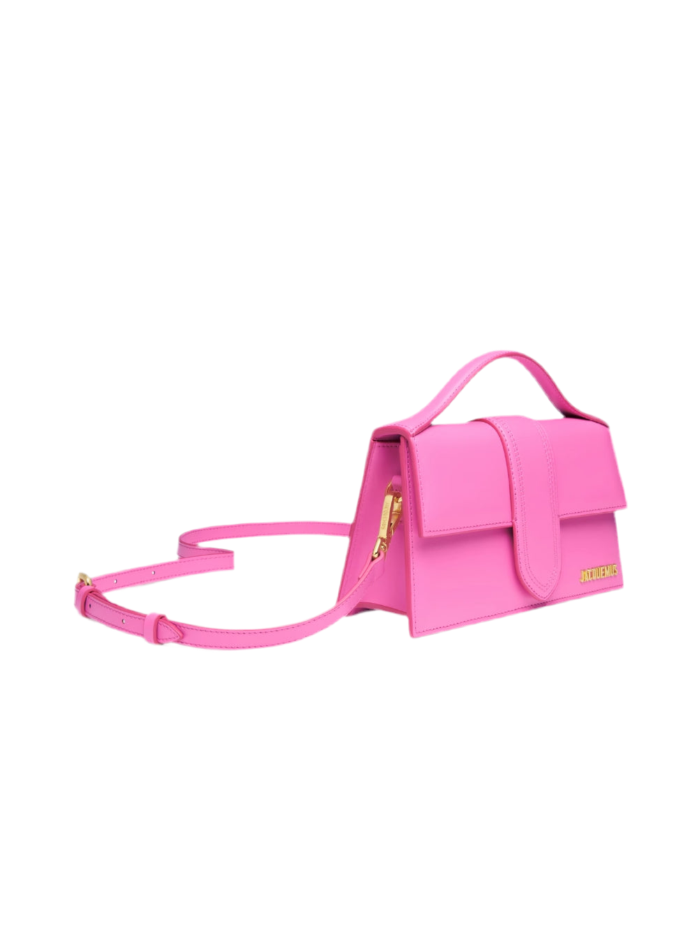Jacquemus Neon Pink Leather Le Grand Bambino Handbag