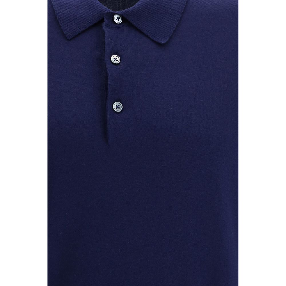 Tom Ford Long Sleeve Polo Shirt - Dark Blue